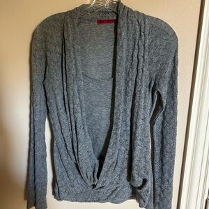 Velvet Charcoal Draped Cardigan